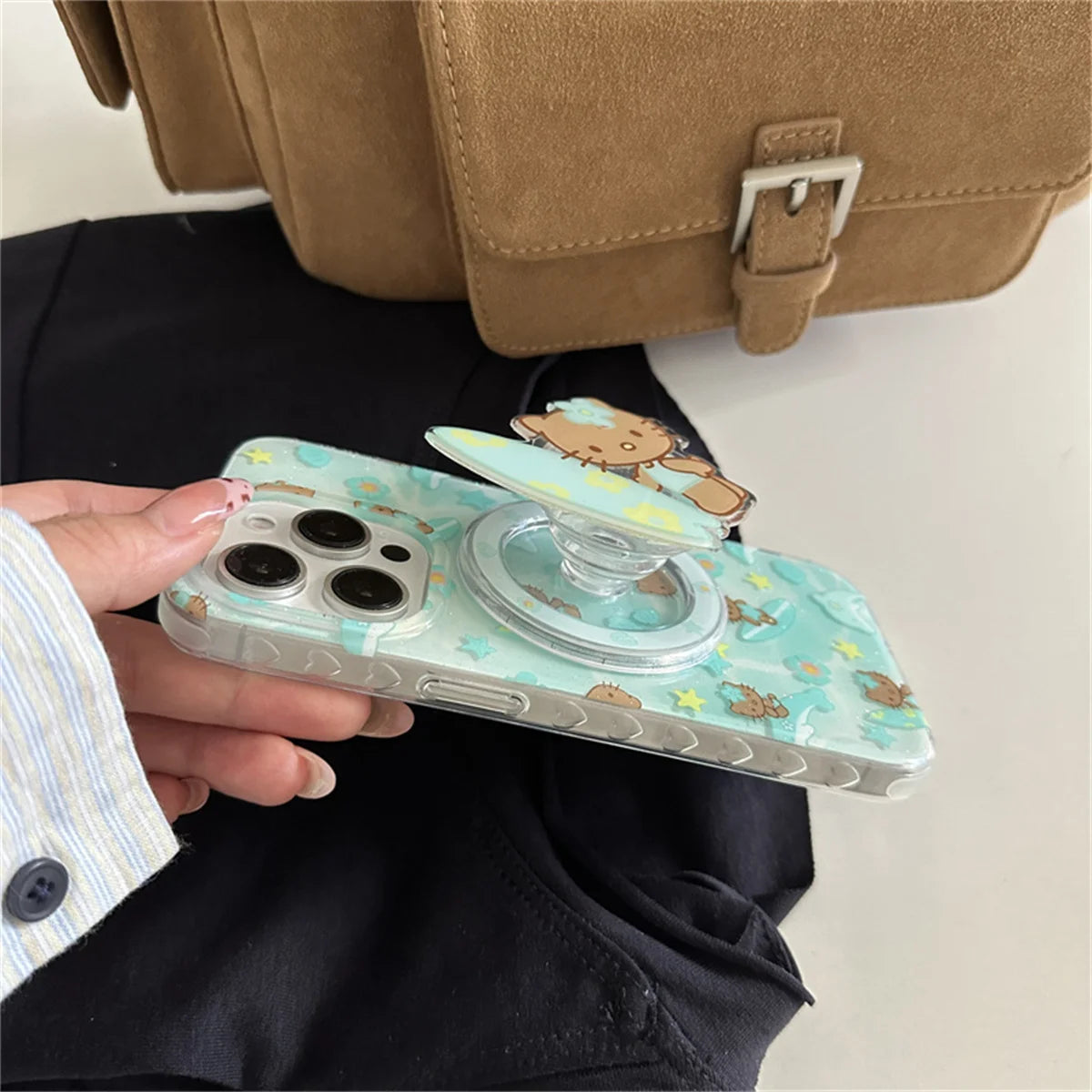 Summer Vacation Dolphin Magnetic Stand Phone Case