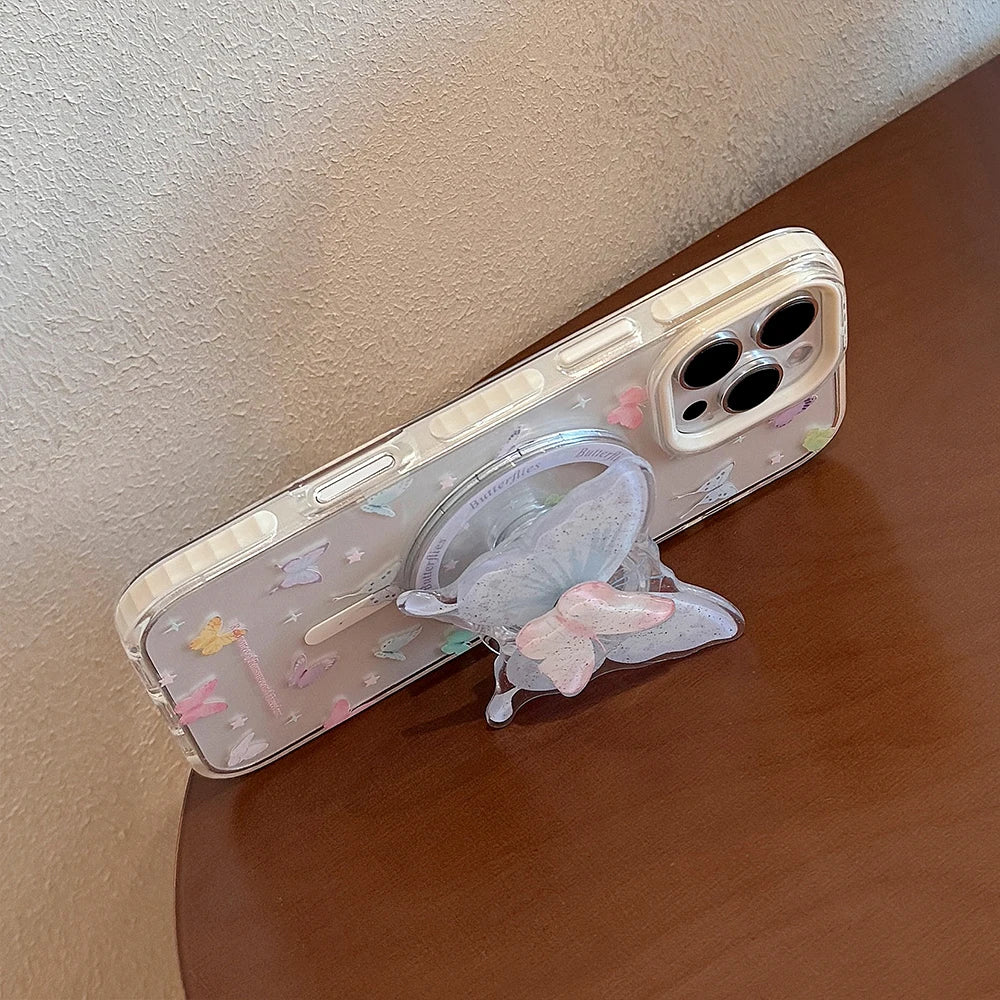 Cute Butterfly Rotation Magnetic Phone Case