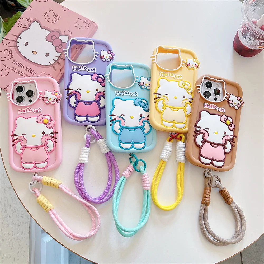 Kawaii Cartoon Hello Kitty Silicone Phone Case