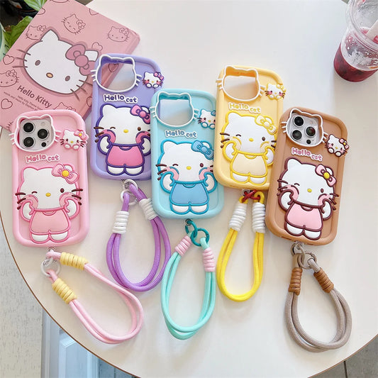 Kawaii Cartoon Hello Kitty Silicone Phone Case