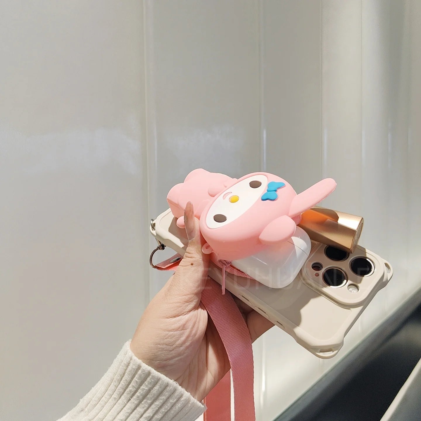 Cartoon Pochacco My Melody Kuromi Crossbody Strap Wallet Phone Case