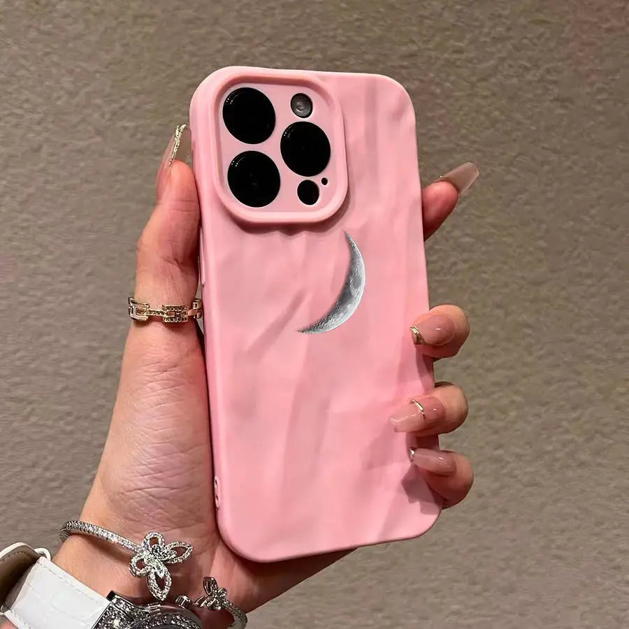 Minimalist Creative Black Moon Phone Case For iPhone