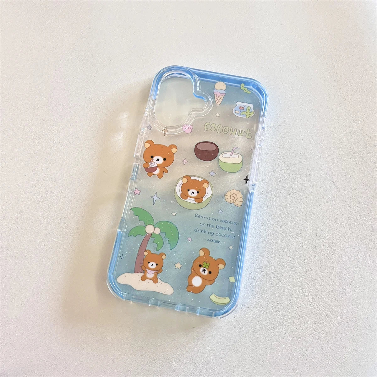 Cute Little Bear On The Blue Coconut Tree Phone Case