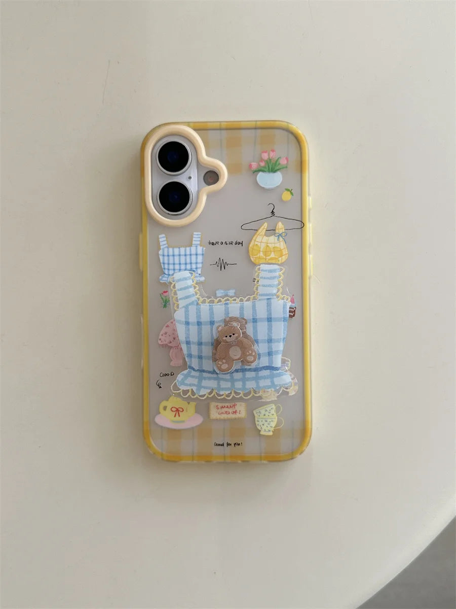 New Cute Cartoon Bear Tote Bag Phone Case