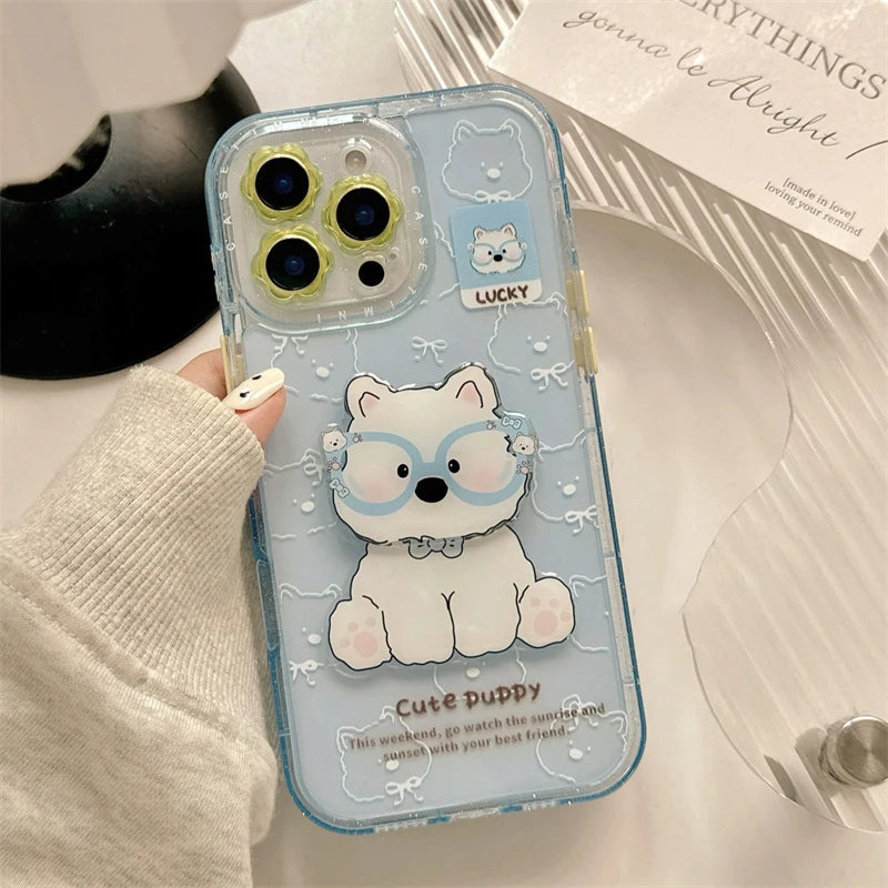 Cute Puppy Dog Shockproof Bumper Phone Case