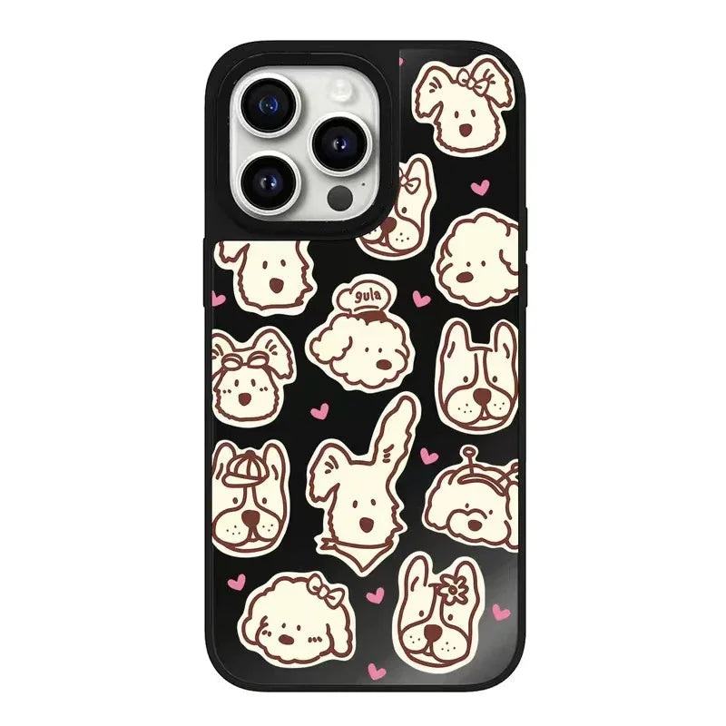Black Mirror Surface Dog Sticker Phone Case