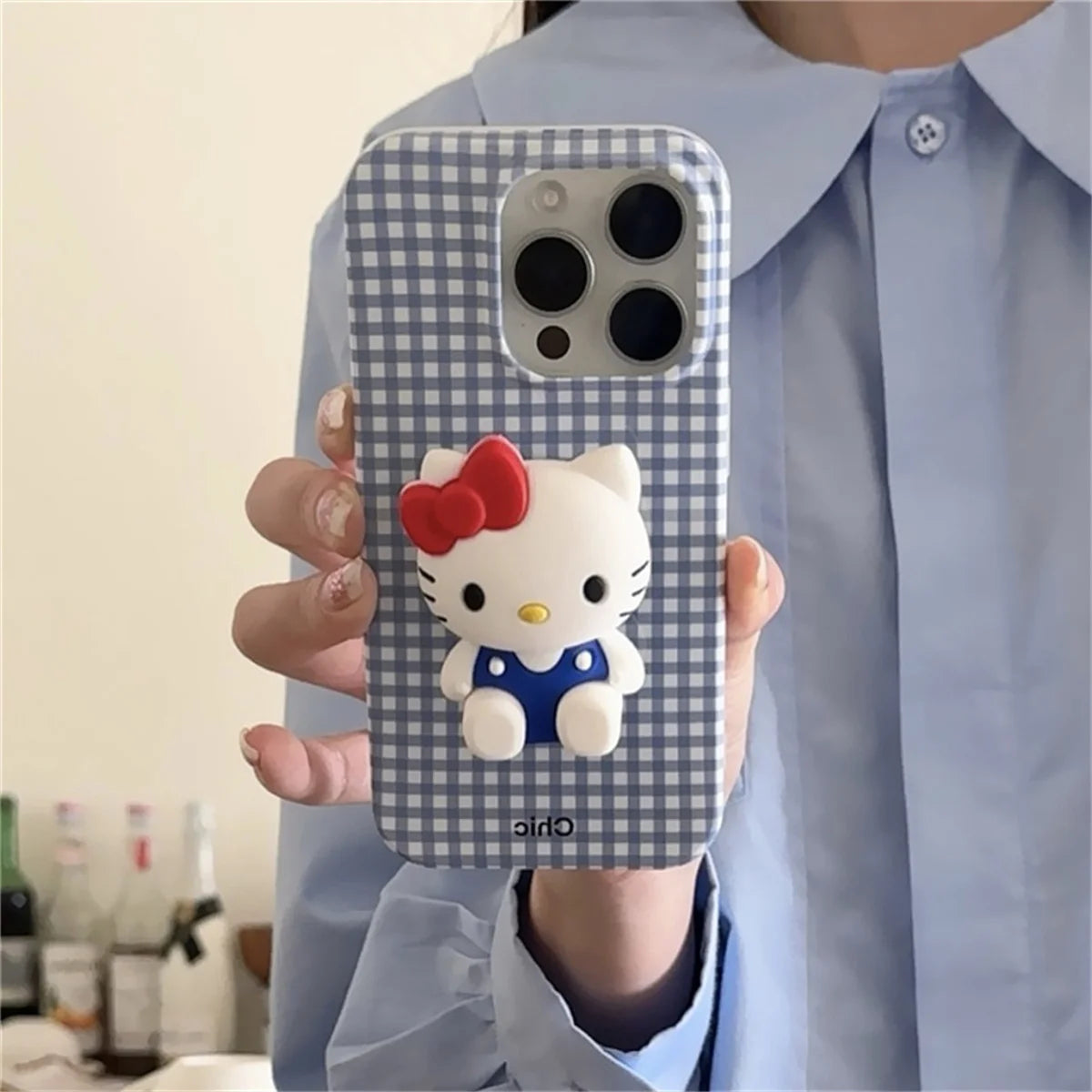 Fashion Blue Plaid Pattern Phone Case For iPhone