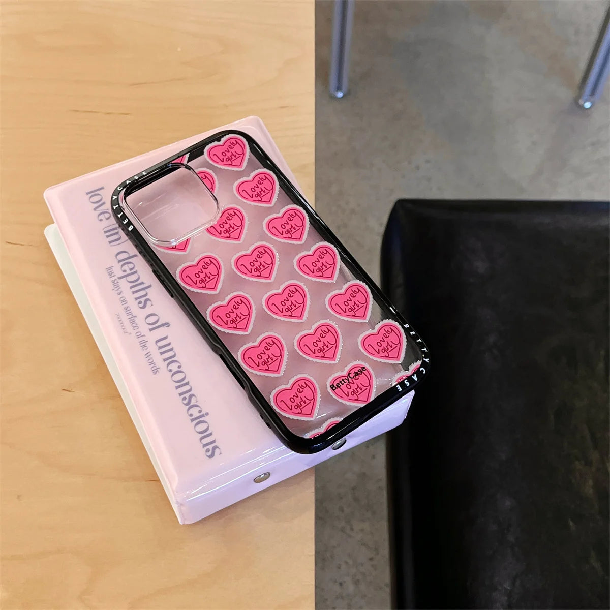 New Cartoon Cute Letter Heart Stand Phone Case