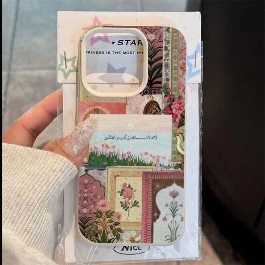 Pink Middle Eastern Tulip Sea Arabic Script Design Phone Case For iPhone