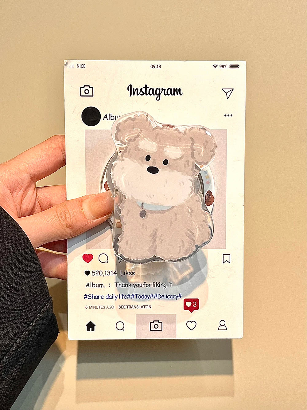 Korea's Cute Magnetic Stand Tok Cartoon Puppy Animals Phone Case