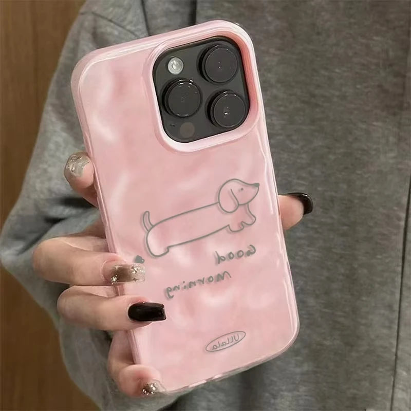 3D Cute Cartoon Cat Telescopic Bracket Soft Silicone Phone Case For iPhone