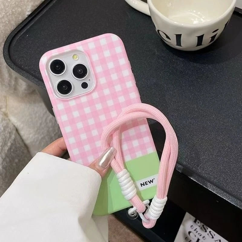 Fashion Simple Check Bracelet Phone Case