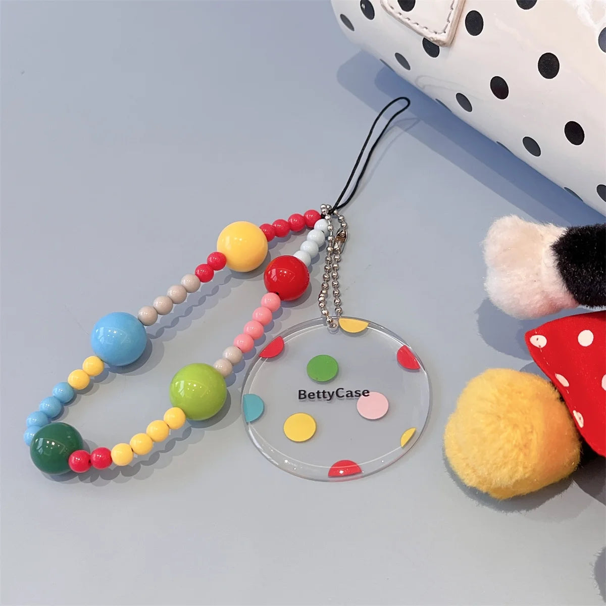 New Cute Cartoon Polka Dot Pendant Phone Case