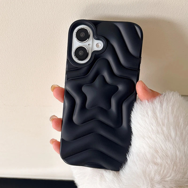 Stylish Star Ripple Matte Silicone Phone Case