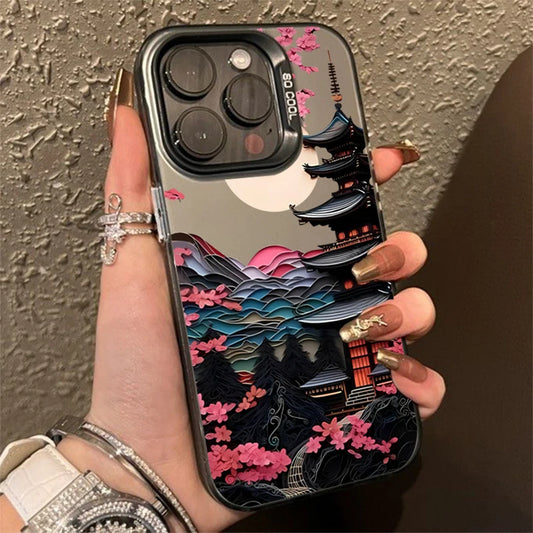 Japanese Scenery House Painted Phone Case For iPhone