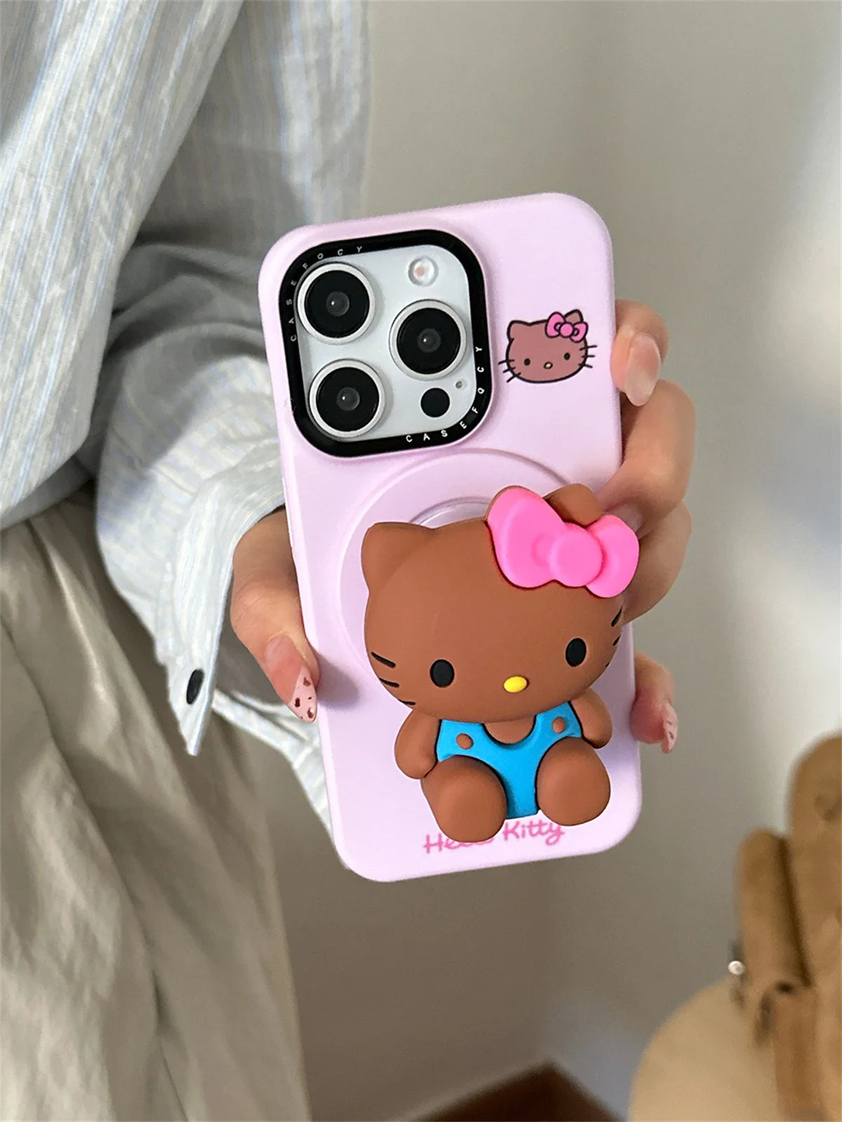 Simple Cute Pink Color Magnetic Phone Case