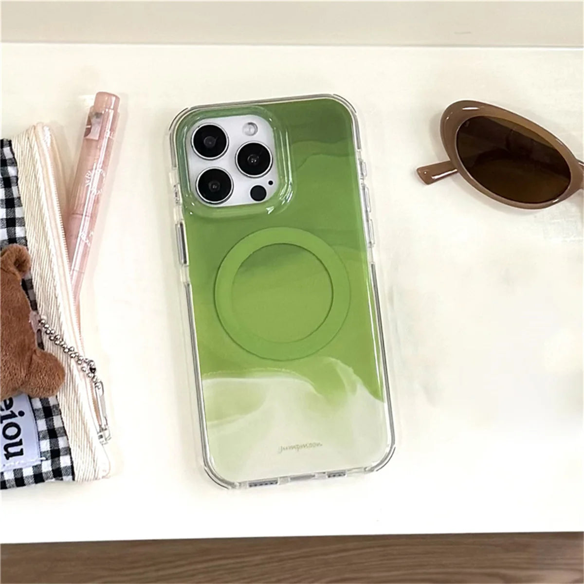 Fashion Matcha Green Color Magnetic Phone Case