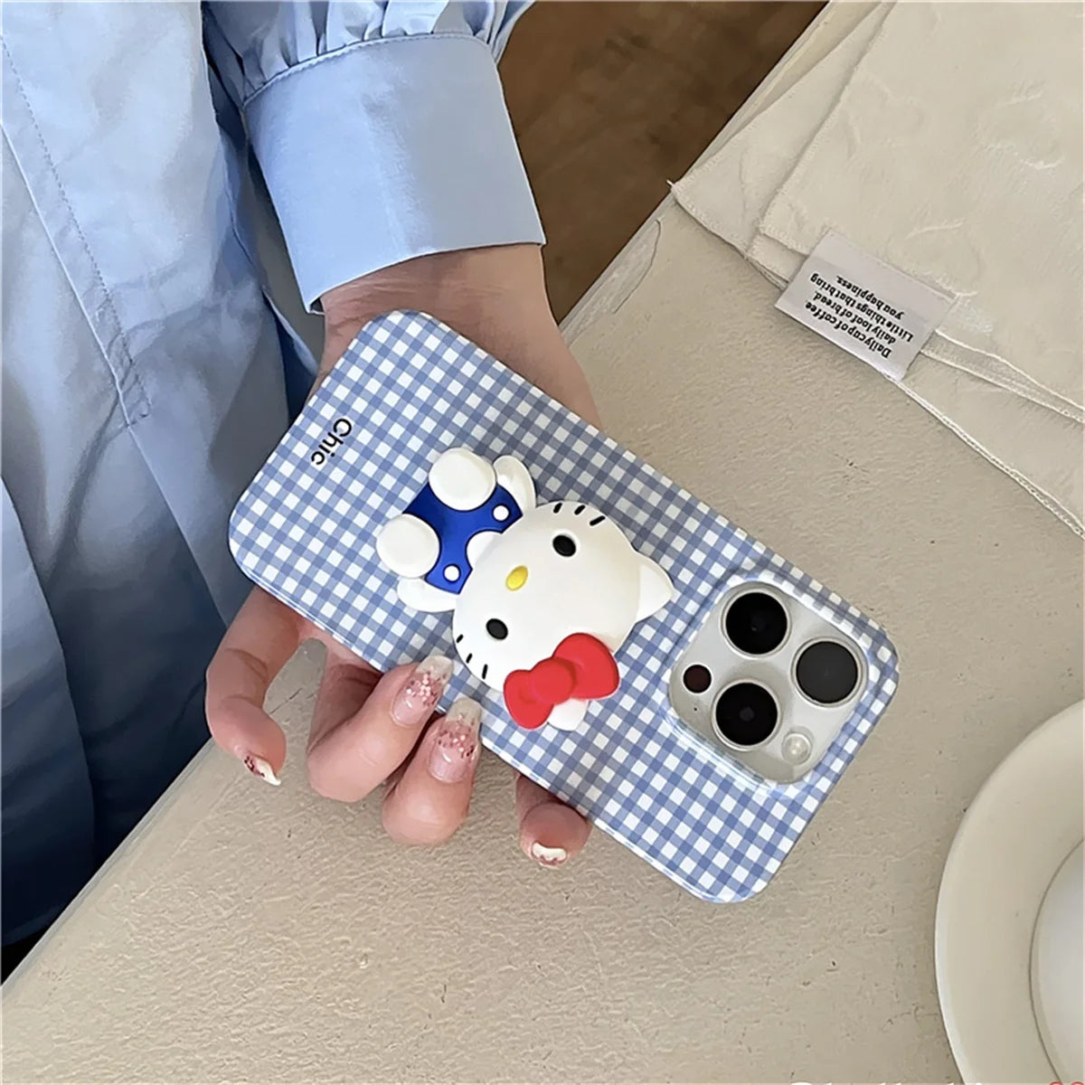 Fashion Blue Plaid Pattern Phone Case For iPhone