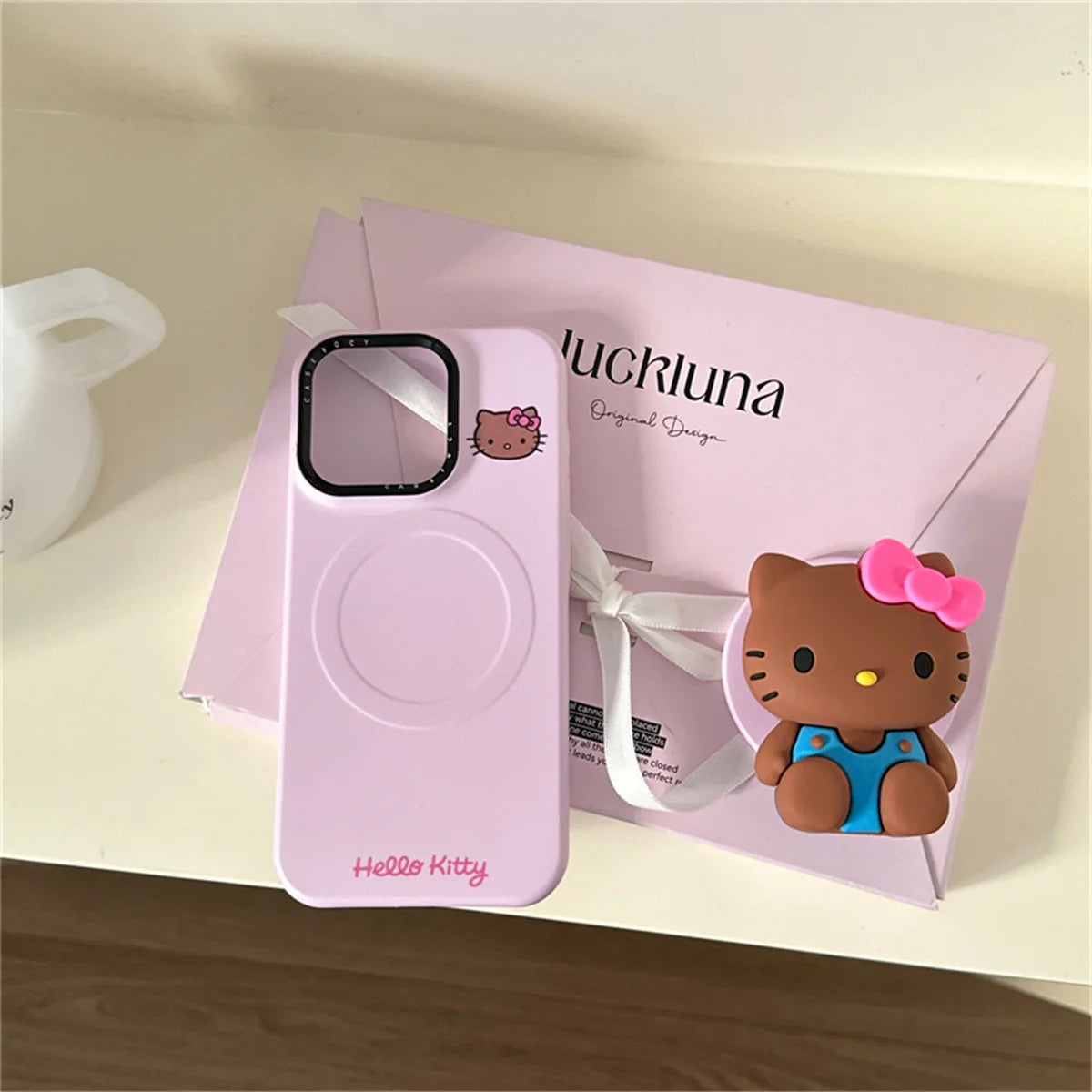 Simple Cute Pink Color Magnetic Phone Case