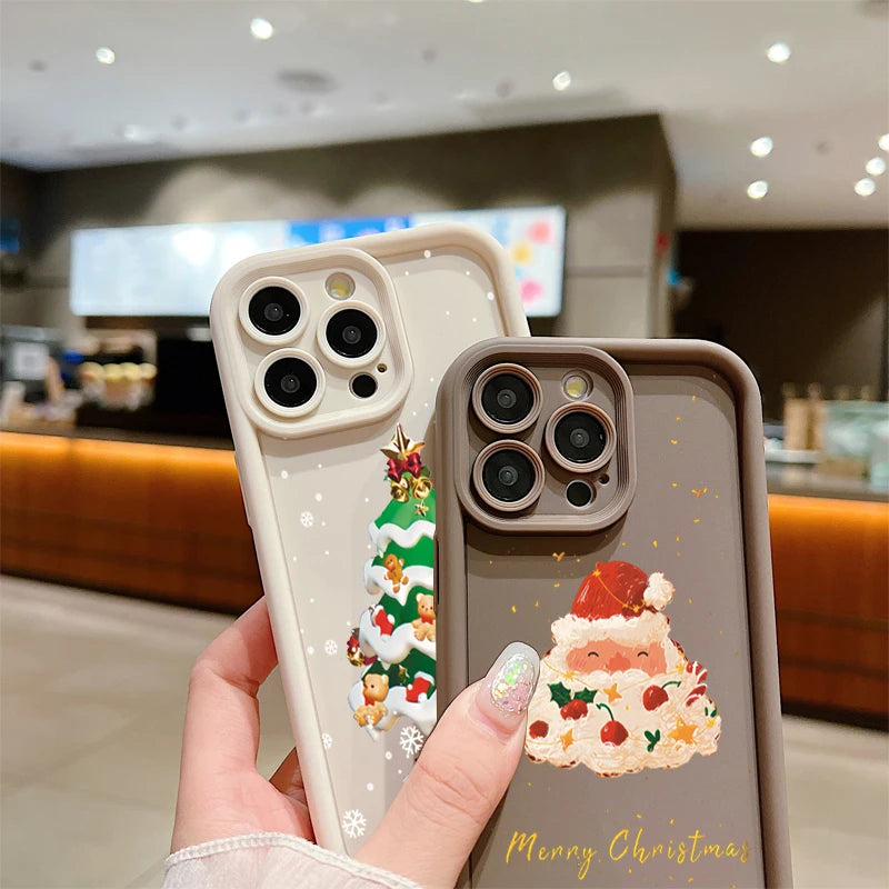 New Year Christmas Santa Lanyard Rope Phone Case For iPhone