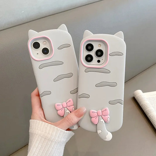 Fashion 3D Cat Soft Silicone Case For iPhone