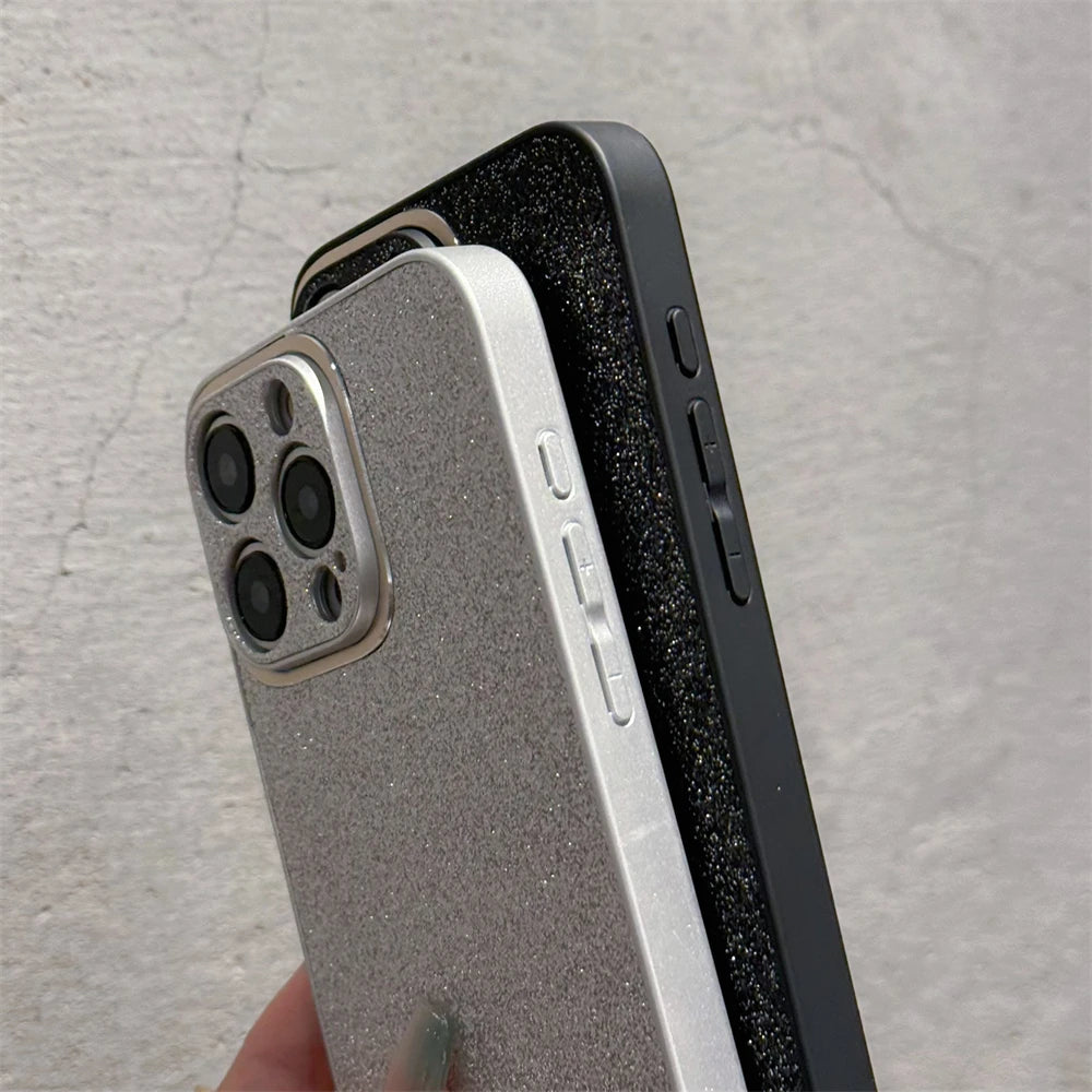 Luxury Bling Glitter Diamond Sequins Matte Phone Case For iPhone