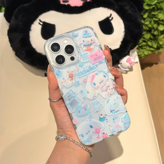 Cute Cinnamoroll Sticker series Bling Glitter Phone Case