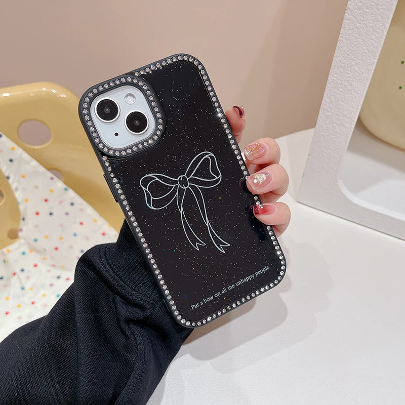 Fashion Glitter Diamond Bling Bow Glossy Phone Case