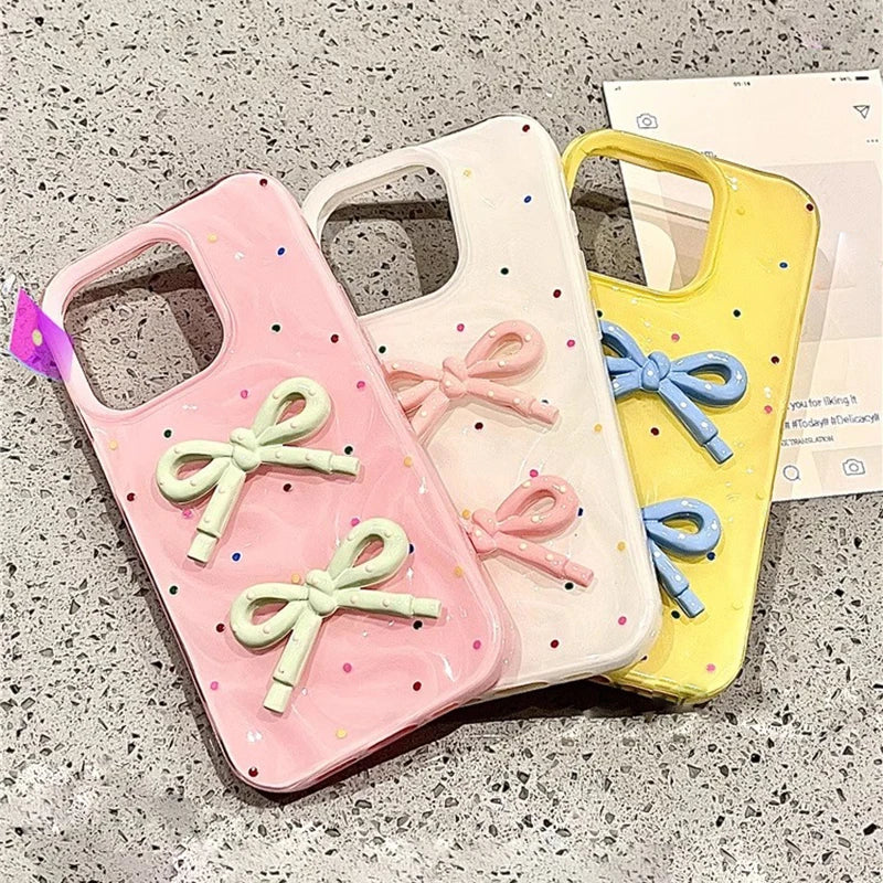Cute 3D Bowknot Glossy Phone Case