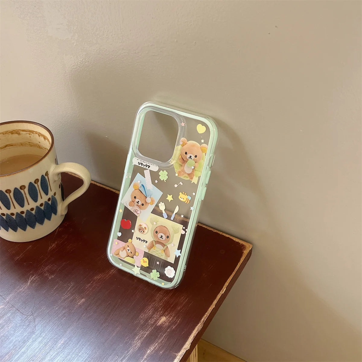 New Cute Cartoon Bear Flowers Phone Case