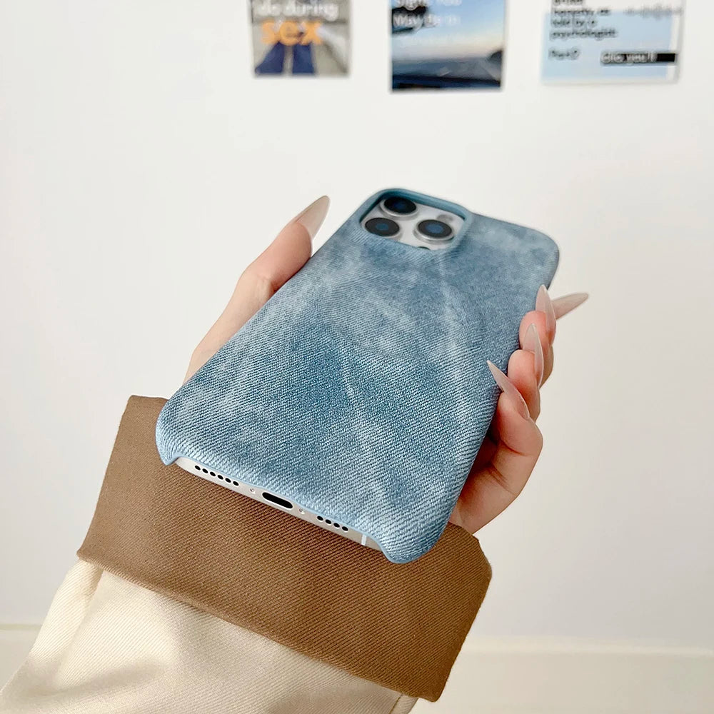 Luxury Denim Textured Magnetic Phone Case