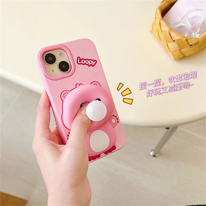 Cute Cartoon Capybara Stitch Mickey Mouse Phone Case