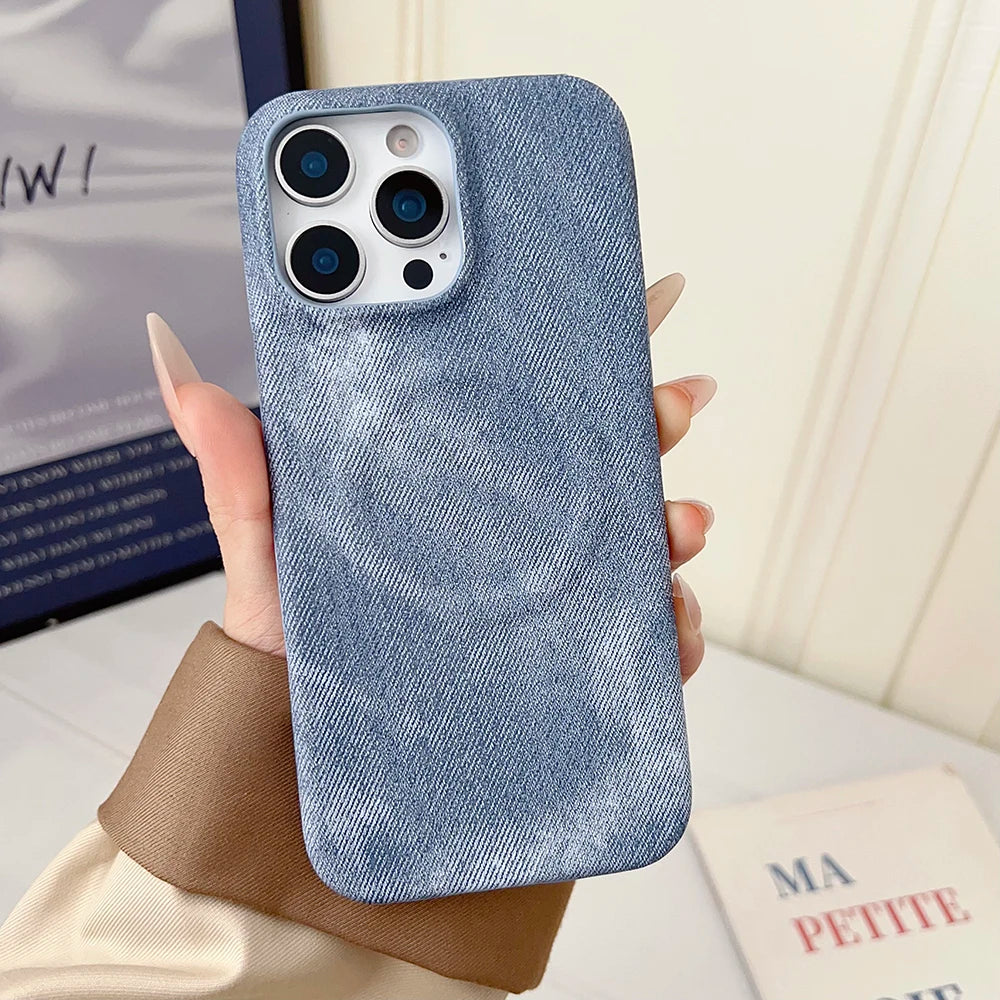 Luxury Denim Textured Magnetic Phone Case