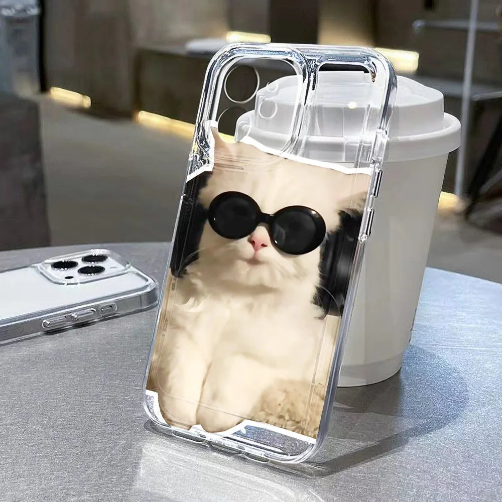 Lovely Cat Soft Phone Case For iPhone