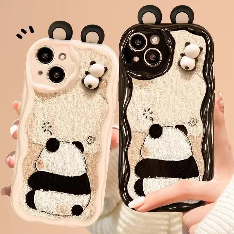 Funny Panda Toy Cartoon Ear Wave Phone Case