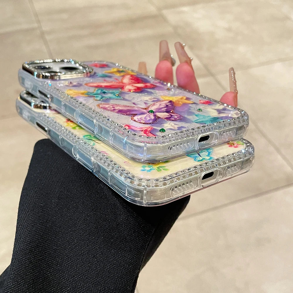 Luxury Colourful Butterfly Glitter Laser Phone Case