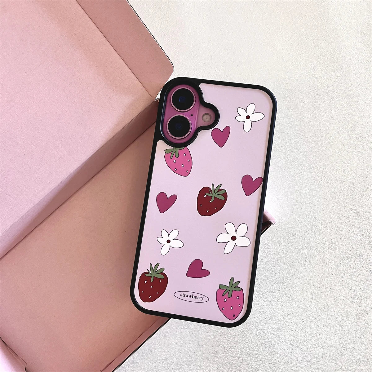 New Fruit Illustration Acrylic Black Border Phone Case