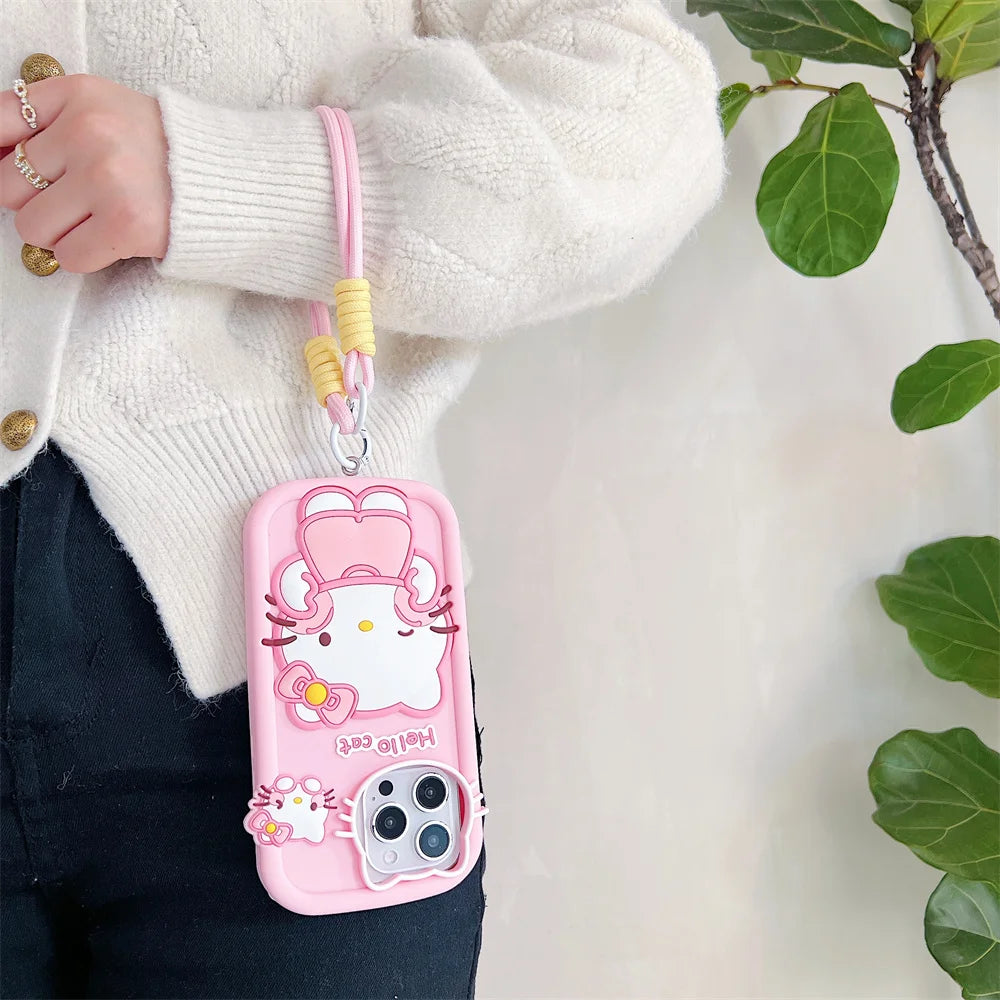 Kawaii Cartoon Hello Kitty Silicone Phone Case