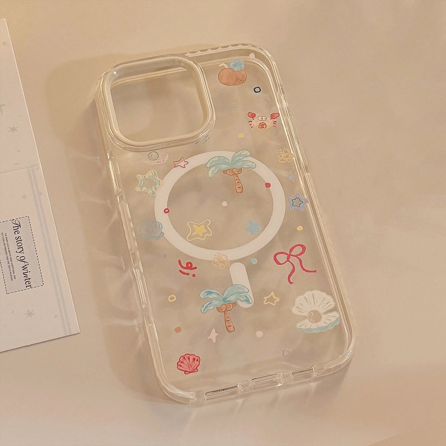 Summer Style Cute Cartoon Glitter Puppy Bracket Magnetic Phone Case For iPhone
