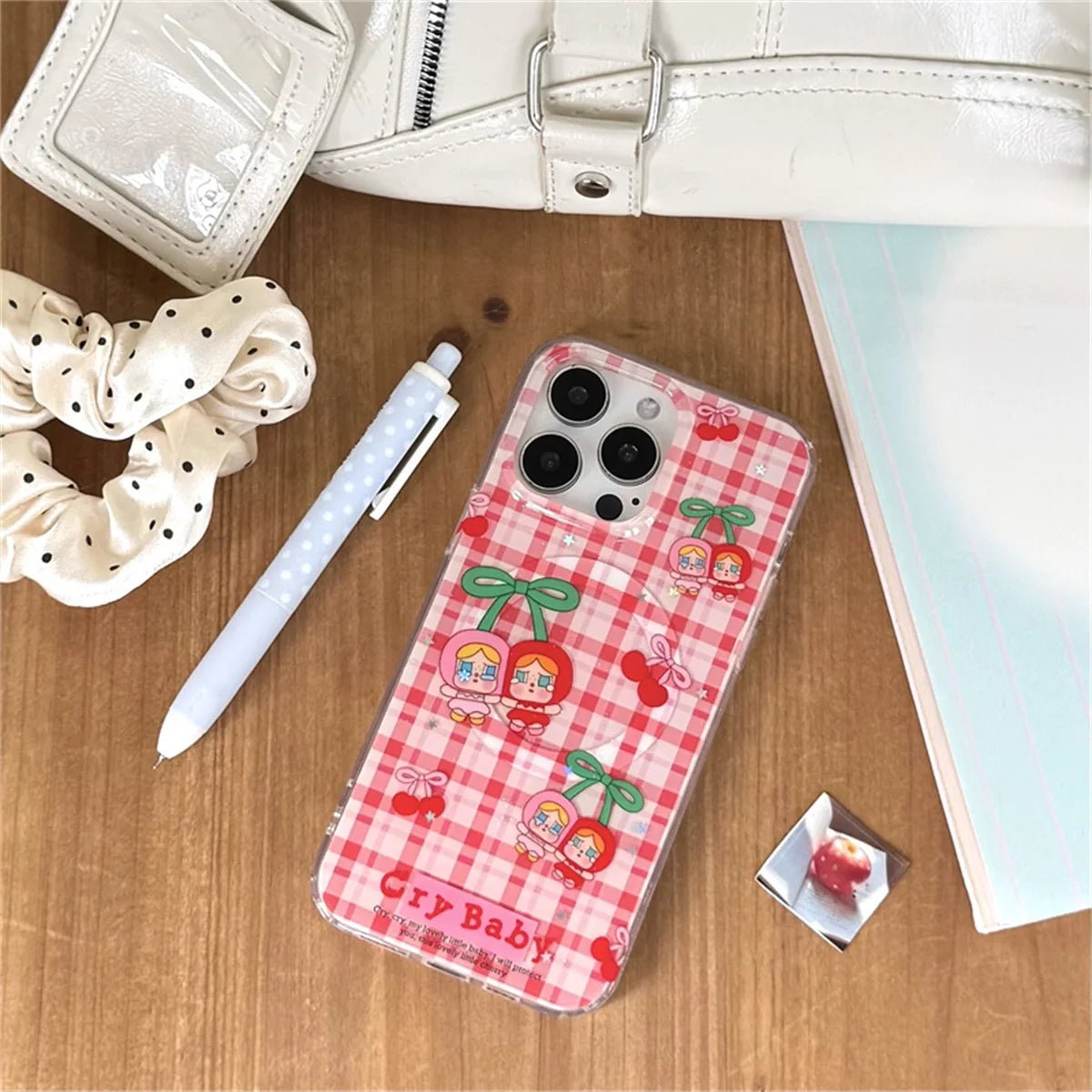 Cute Cherry Girl Magnetic Stand Phone Case