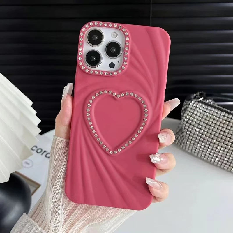 Fashion Spiral Love Heart Texture Phone Case