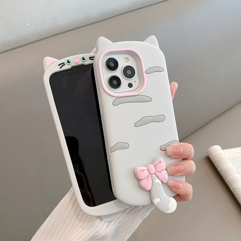 Fashion 3D Cat Soft Silicone Case For iPhone