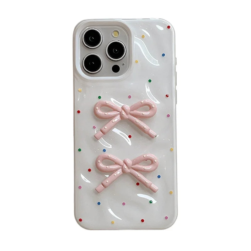 Cute 3D Bowknot Glossy Phone Case