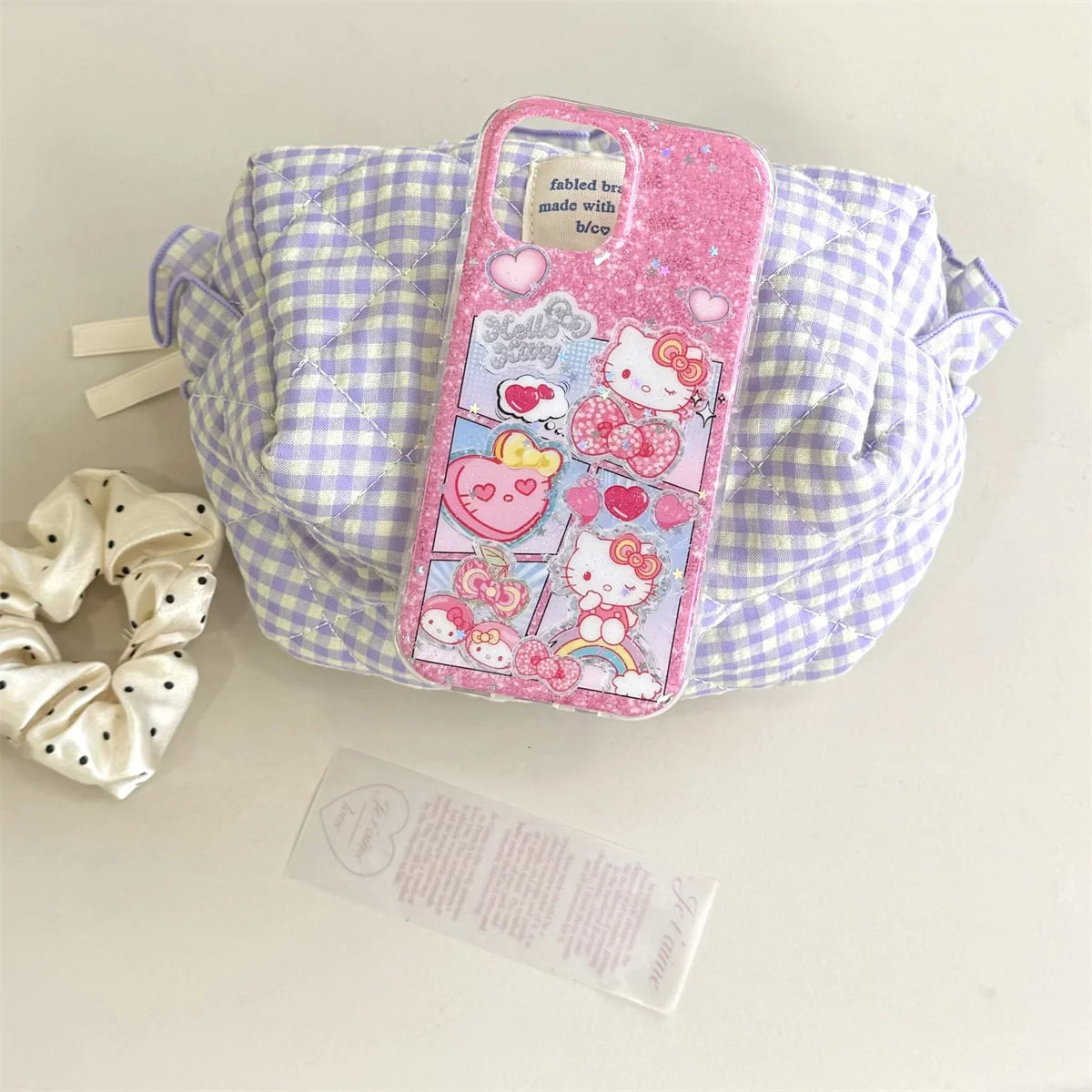 Girlish Cat Dimensional Pink Diamond Bow Phone Case