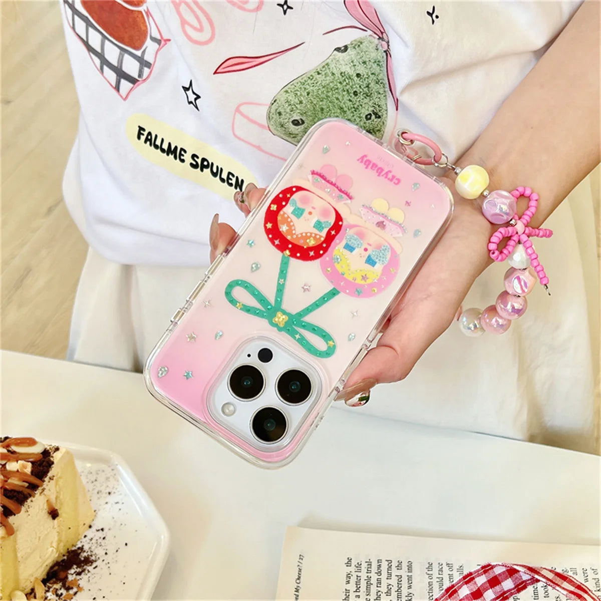 Kawaii Cartoon Cherry Girl Phone Case