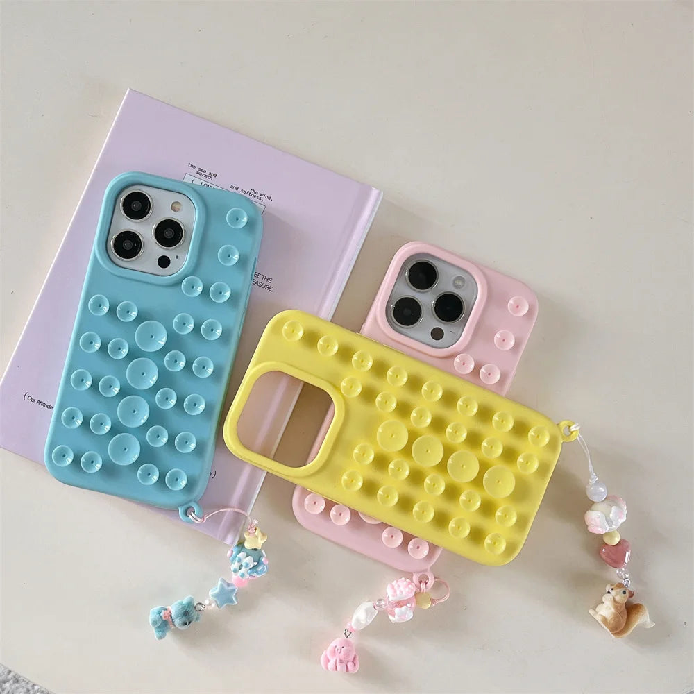 Fashion Silicone Suction Rack Cute Phone Case