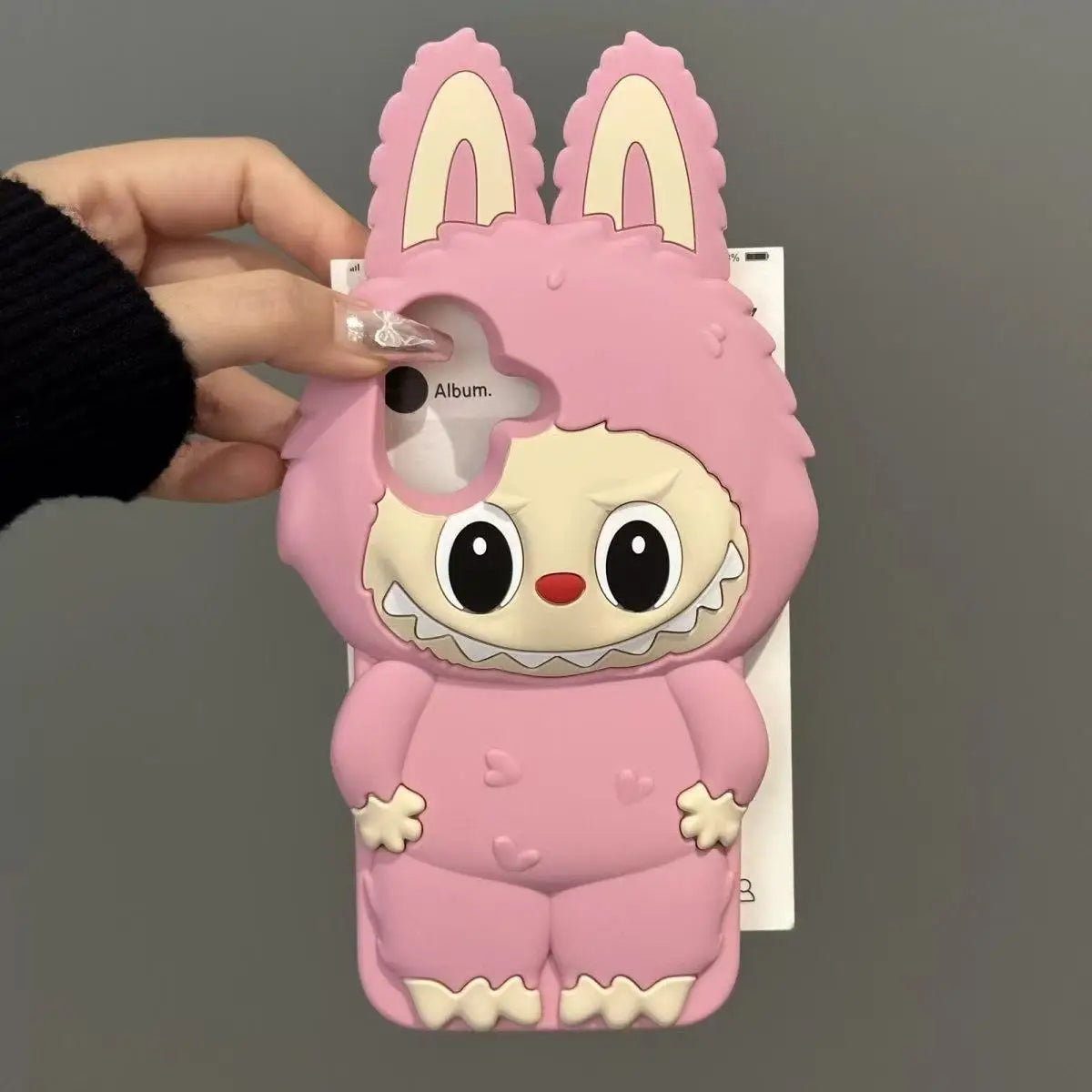 Kawaii 3D Cartoon Cute Monsters Soft Silicone Cover With Holder Phone Case