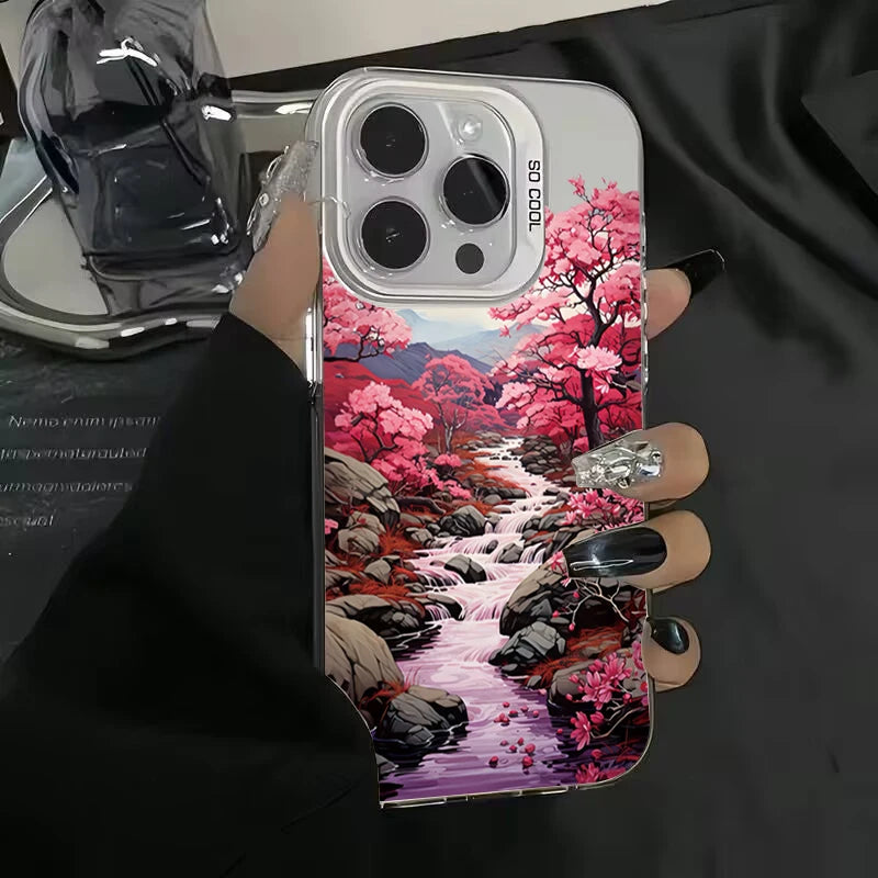 Japanese Scenery House Painted Phone Case For iPhone