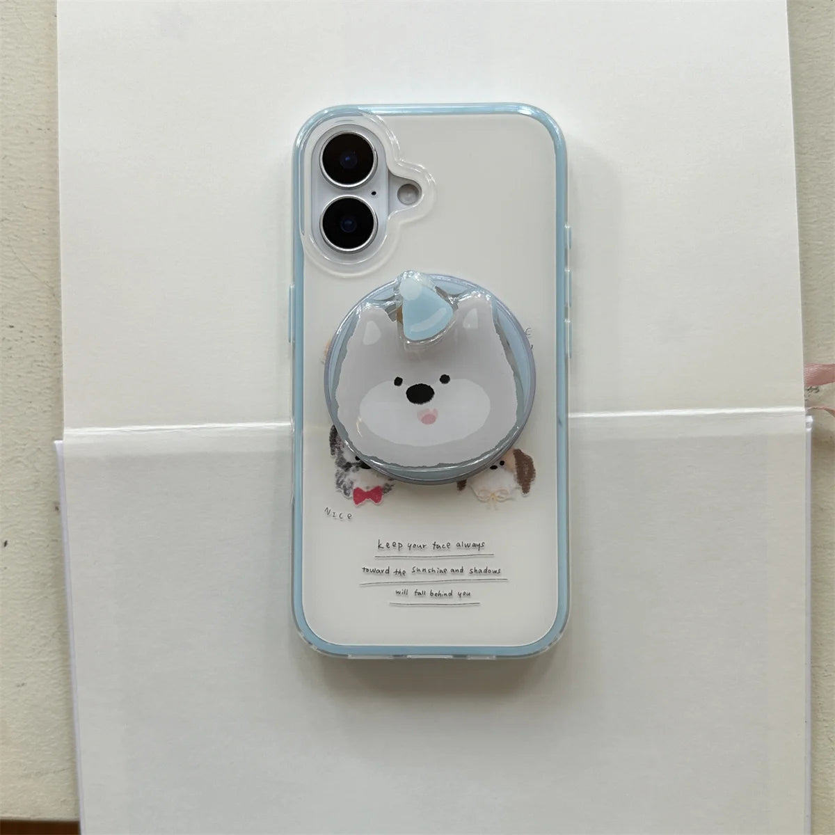 New Cute Cartoon Puppy Magnetic Stand Phone Case