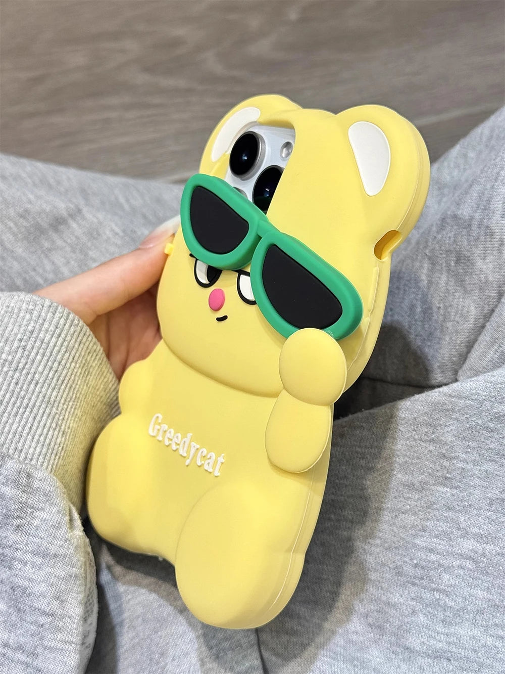Funny Yellow Bear Cartoon Silicone Phone Case